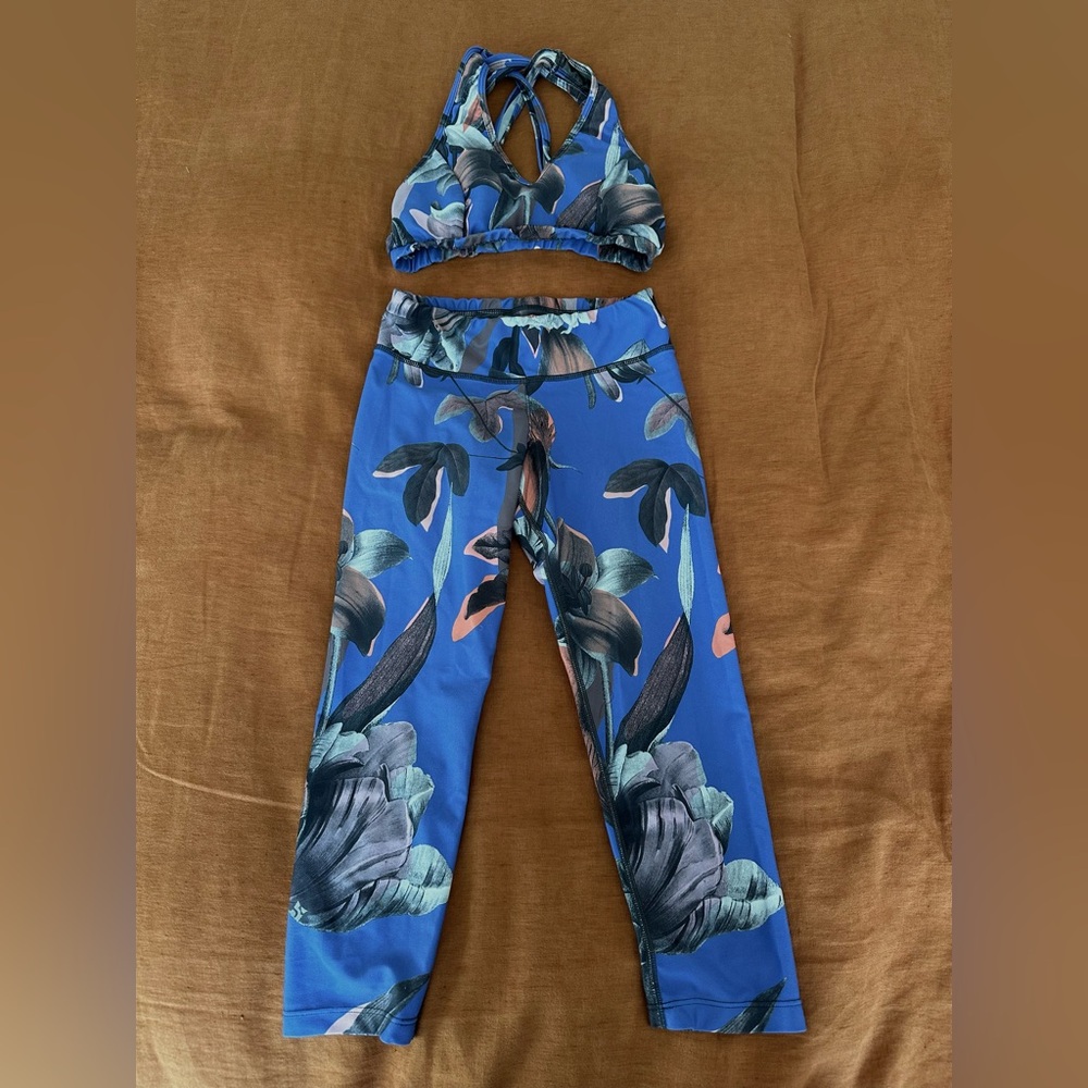 Nux workout cropped legging and bra top set